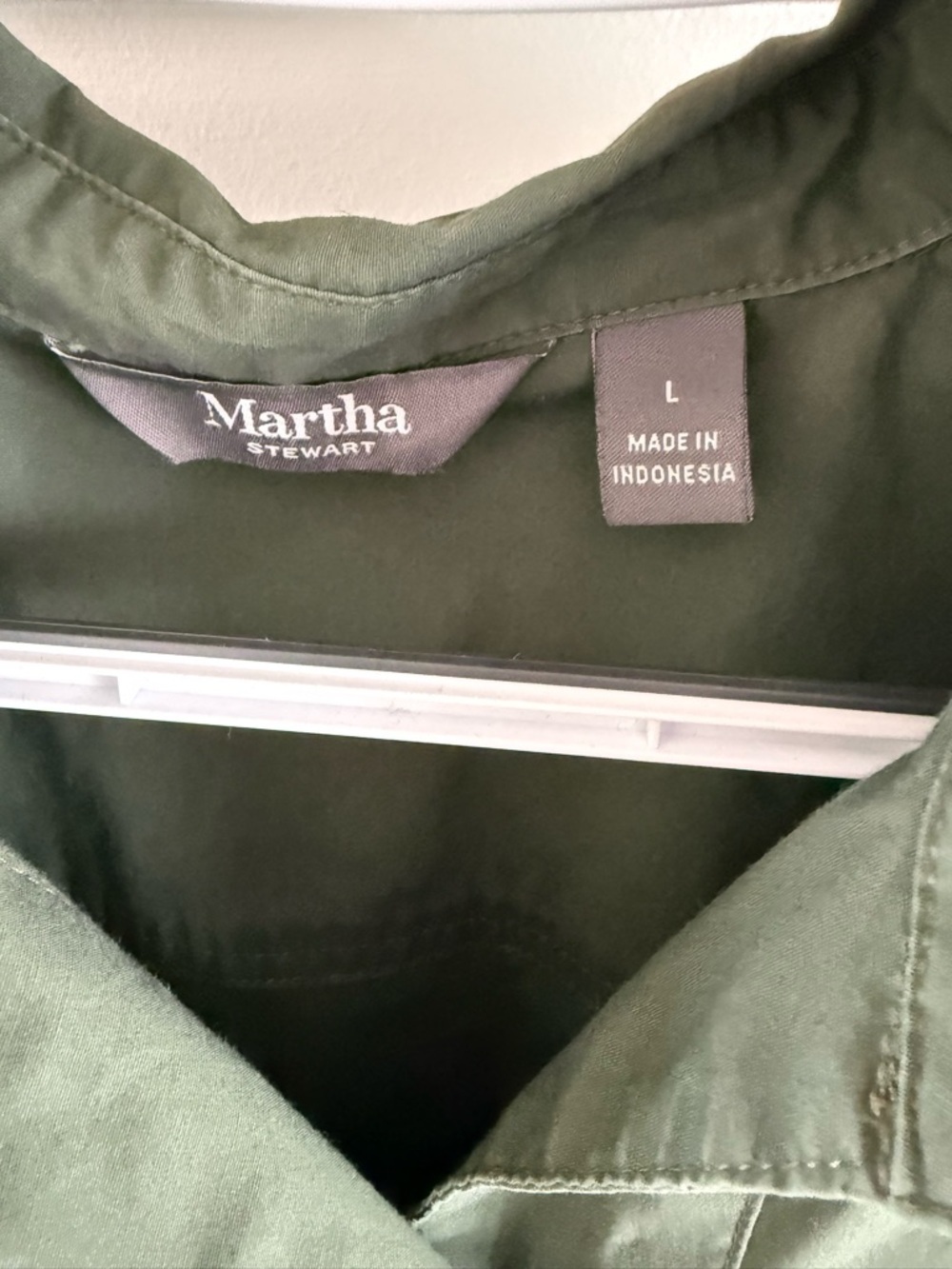 Martha Stewart Olive Green Button-Down Shirt - Picture 2 of 2